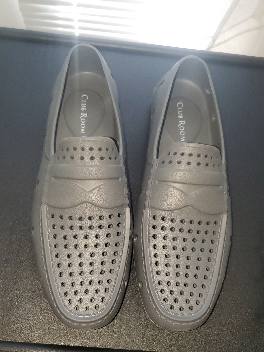 Club Room Gray Perforated Slip-On Loafers